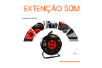 Extensão elétrica, 50m, 3*1,5mm, com enrolador, 4 tomadas