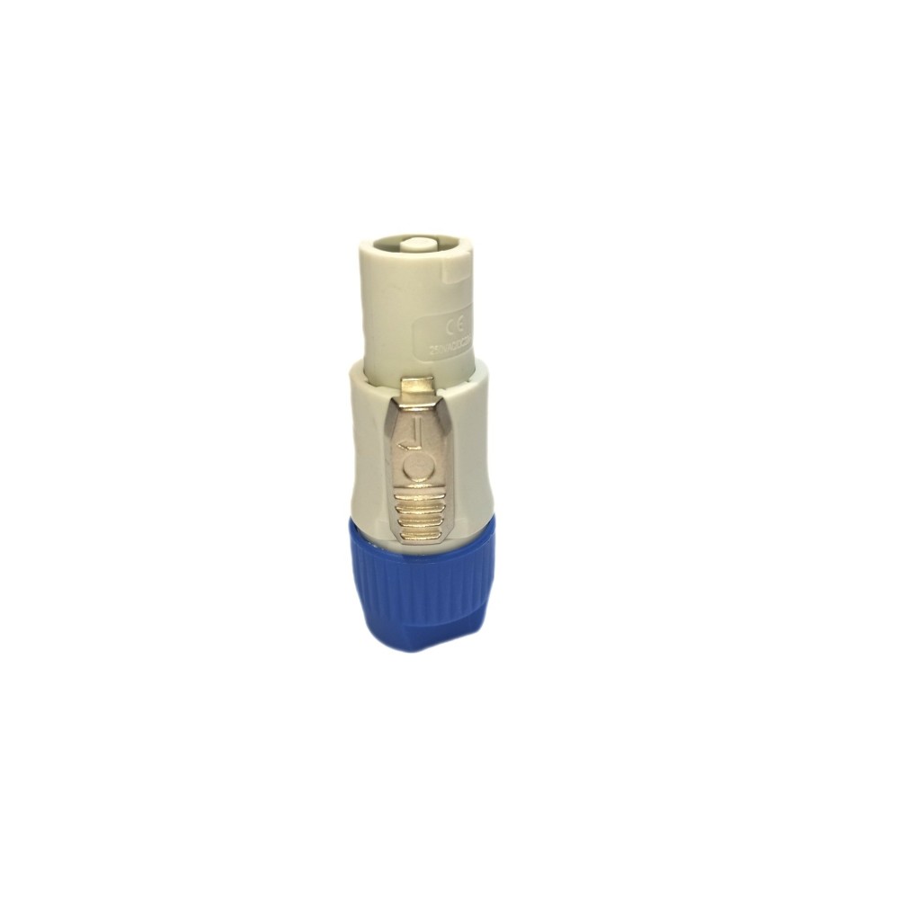 Ficha powercon macho branco/azul