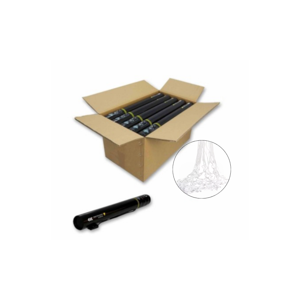 Euroshopmusic | Video Wall, Palco som e Luz PACK 25 Confetis serpentina Branca 80 cm OUTDOOR